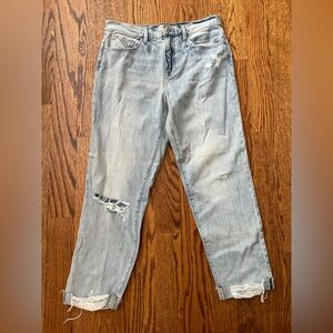 Pistola Distressed Straight Leg High Waist Jeans Size 29